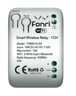Fonri Wifi Akıllı Tek Kanal Röle