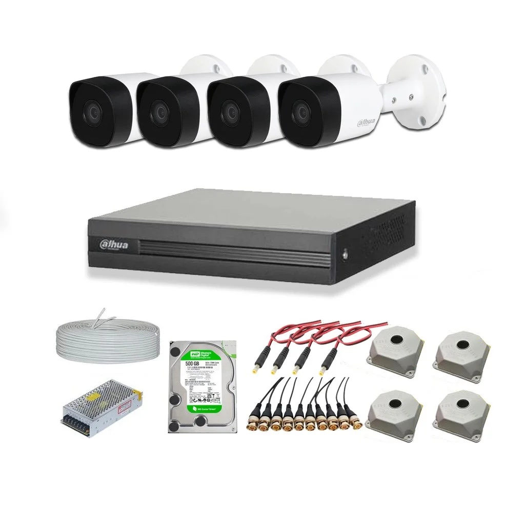 Dahua 2mp 4 kameralı Dış ortam AHD HD-CVI Full Kamera Seti 1TB Disk