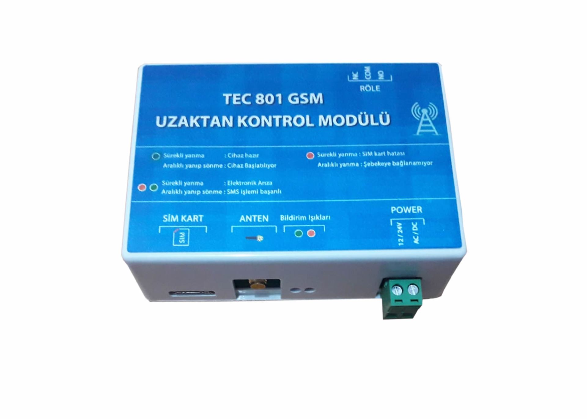 TEC801 Tek Röleli Gsm Uzaktan Kontrol Modülü